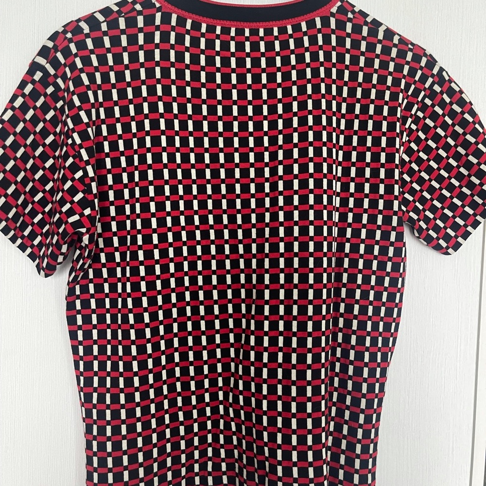 Prada red and black vintage plaid t-shirt